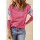 thumbnail image 4 of ABPHQTO Sudadera de manga larga con bloques de color rosa para mujer, 4 of 5