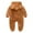 Khaki, variant on Qingpeng Newborn Girl Boy Rompers Plush Bear Ear Hooded Jumpsuit Winter Fleece Warm Snowsuit Onesies Long Sleeve Zipper Winter Coat Outfits for Kids Size 0-24M