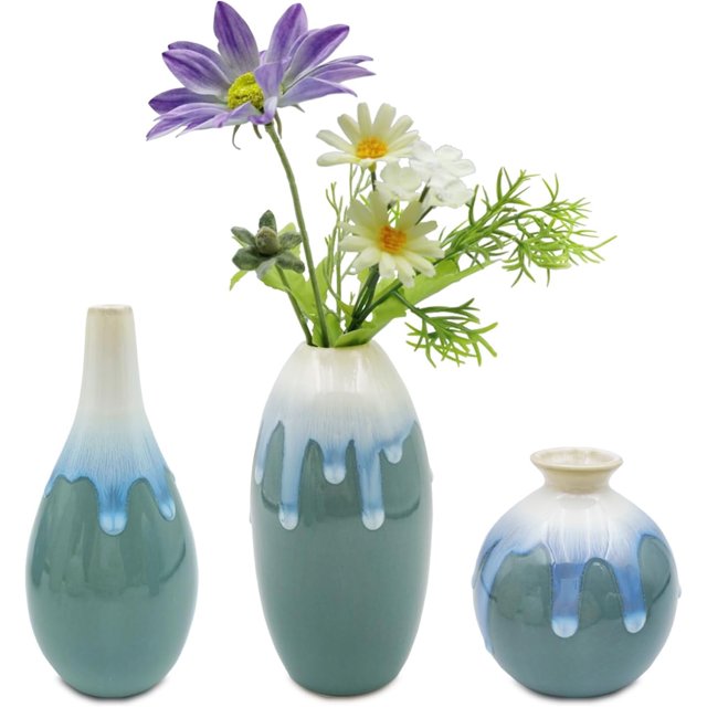 Jarrones pequeños para flores, jarrones con forma de capullo, jarrones para centros de mesa, jarrones de cerámica para decoración del hogar, jarrones pequeños para decoración, jarrones pequeños para