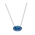 thumbnail image 2 of BLUE SAPPHIRE DIAMOND Prong Set Pendant/Necklace With 18 Inch chain,14kt White Gold Finish,Necklace For He,925 Sterling Silver Necklace Gift, 2 of 4