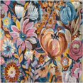 thumbnail image 1 of Unique Loom Blossom Floral Eclectic Area Rug 7' 10 x 7' 10 Square Orange/Ivory, 1 of 1