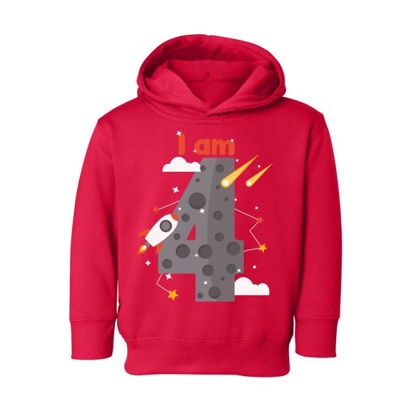 Awkward Styles Fourth Birthday Baby Toddler Hoodie Space Boys Girls 4th Birthday I am Four B-day Hooded Sweatshirt for Kids Cute Rocket Birthday Shirt 4 Years Old Looks Like