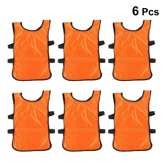 Worgeous  6 Pcs Mesh Scrimmage Training Vest Pinnies Football Kids Shopping Orange