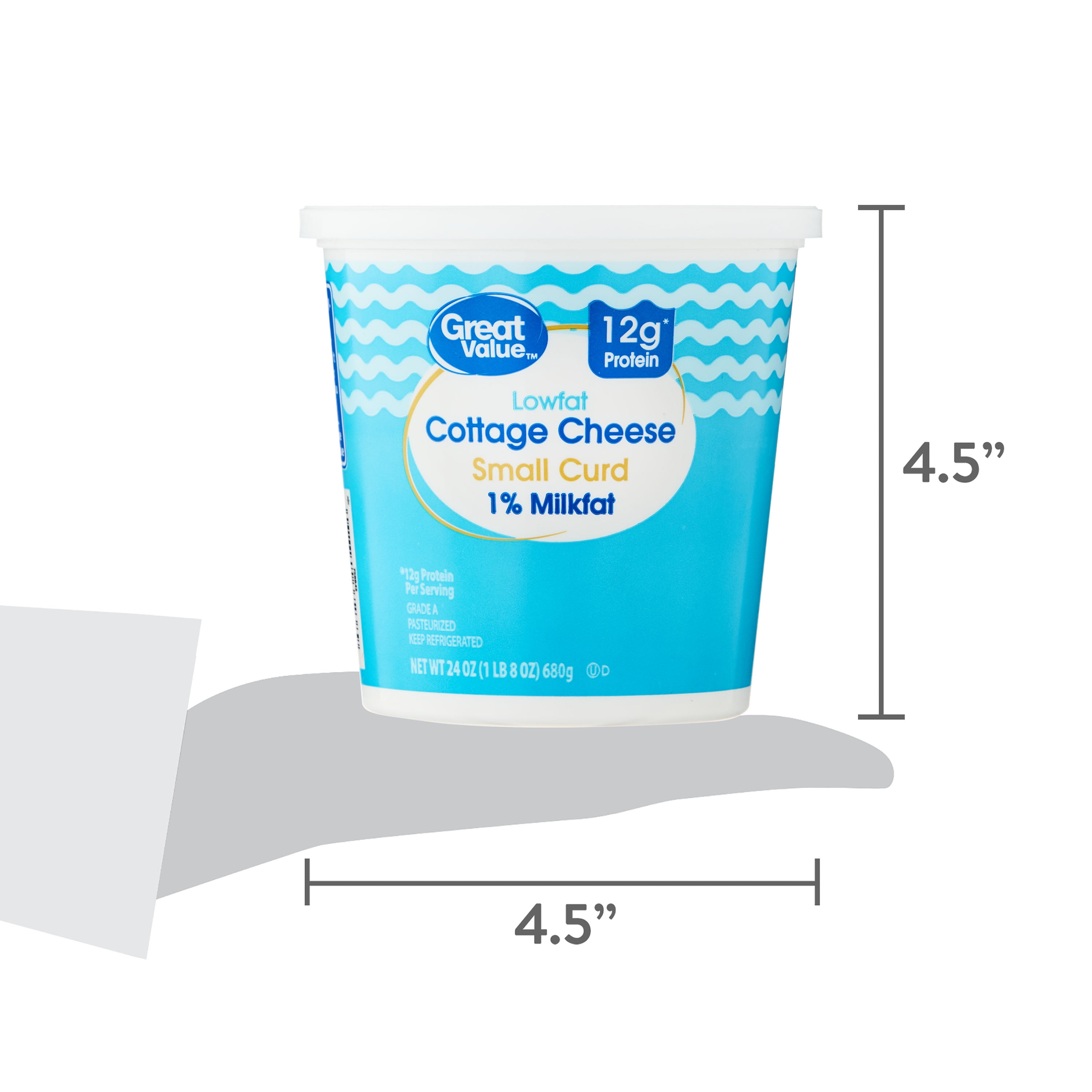 Great Value 1% Milkfat Small Curd Low-fat Cottage Cheese, 24 oz