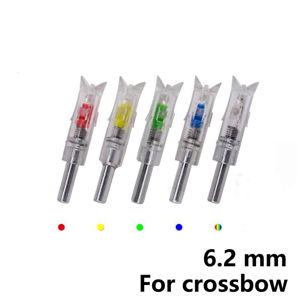 6/12pcs Lighted Nocks for Crossbow Bolts .300''/7.62mm Inside Diameter Half Moon 