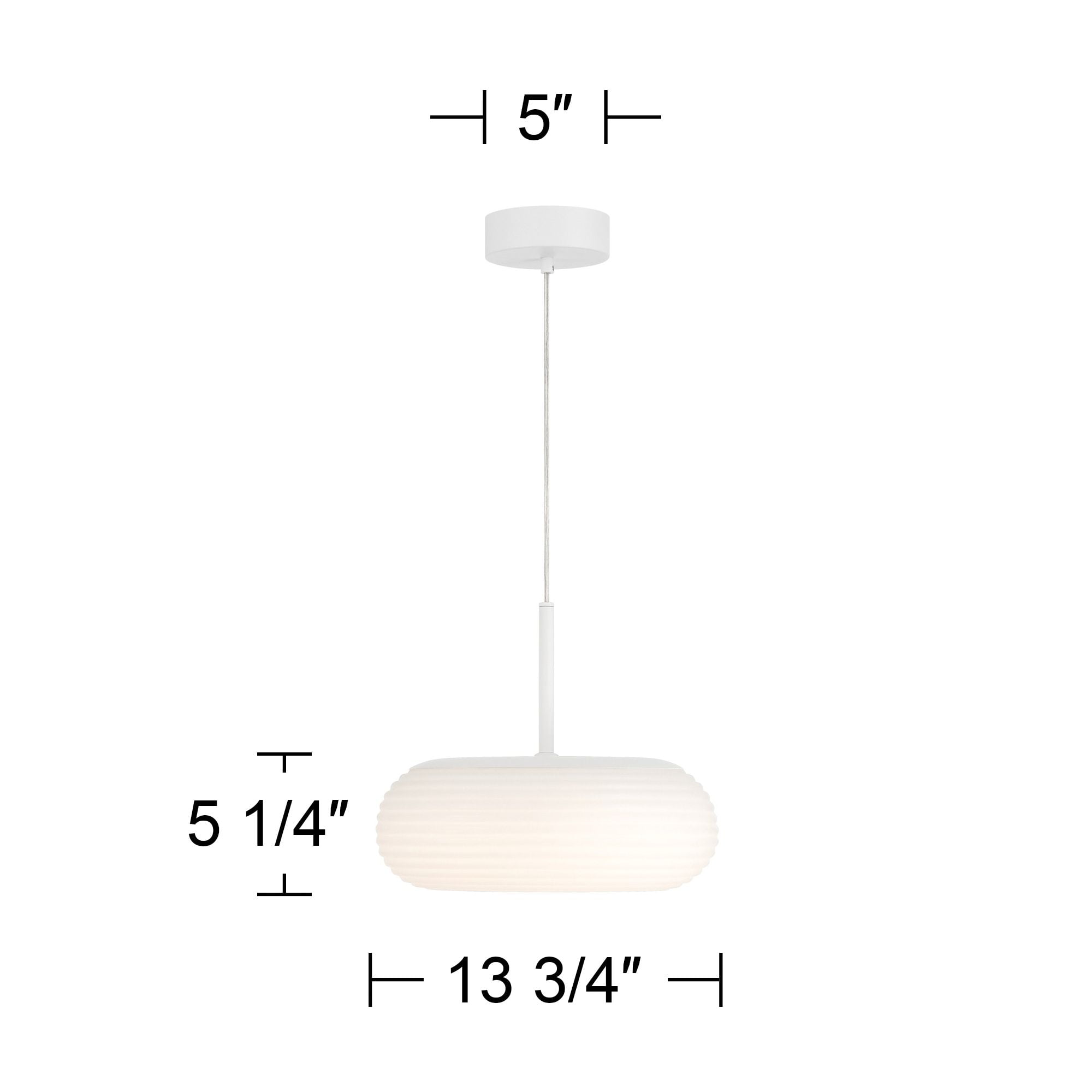 Possini Euro Design Sandringham 13 3/4" Modern Pendant Ceiling Light Fixture Dining Room Over Table LED Sanded White Finish