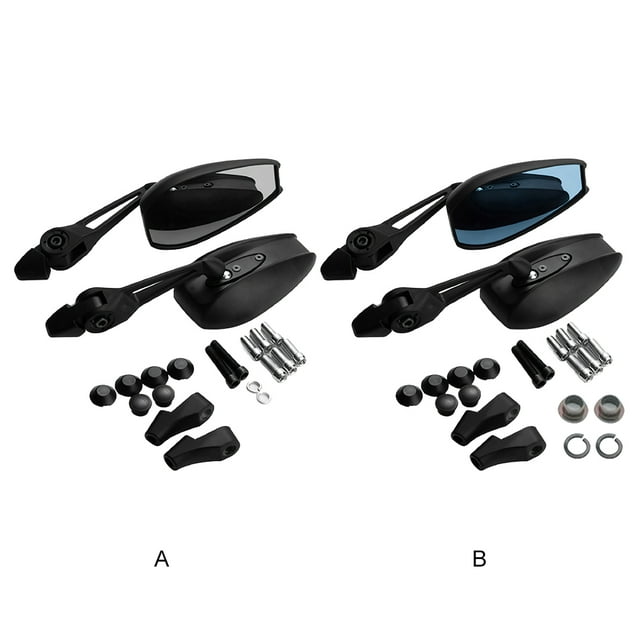 VONKY 2022 Motorcycle Rearview Mirror With Anti-glare Glass Lens Rear View Mirrors Can Be Freely Adjusted Black WHITE GLASS