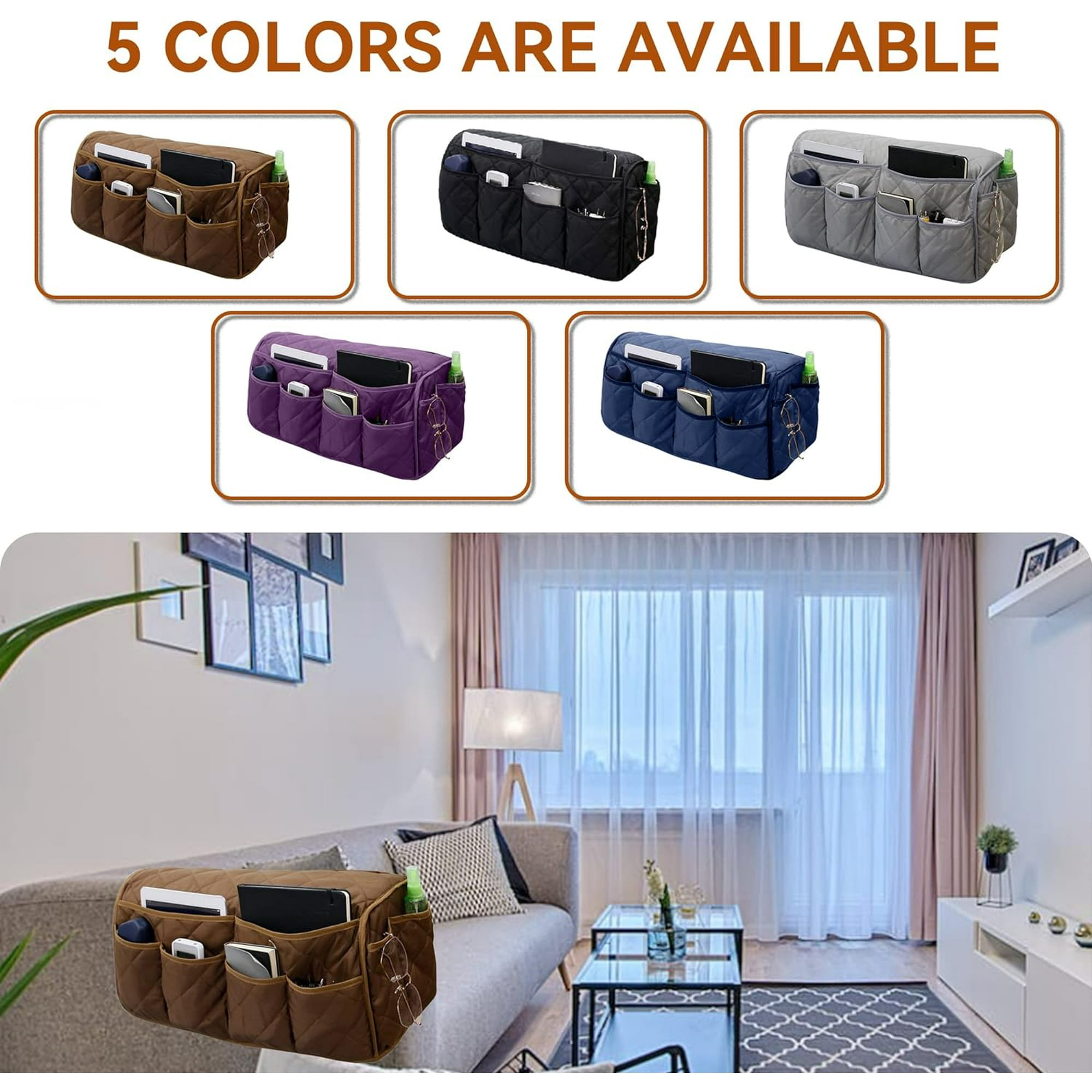 Rangement Télécommande Téléphone Organisateur Accoudoir Canapé - 6 Poches Rangement Télécommande Organisateur Fauteuil