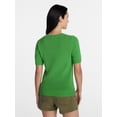thumbnail image 4 of Time and Tru Women's Crewneck Sweater with Short Sleeves, Lightweight, Sizes XS-XXXL, 4 of 6