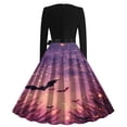 thumbnail image 3 of Long Dress with Sleeves,Summer Casual Dress,Ladies Casual Long Sleeved V-Neck Printed Fashionable Strap Dress, 3 of 3