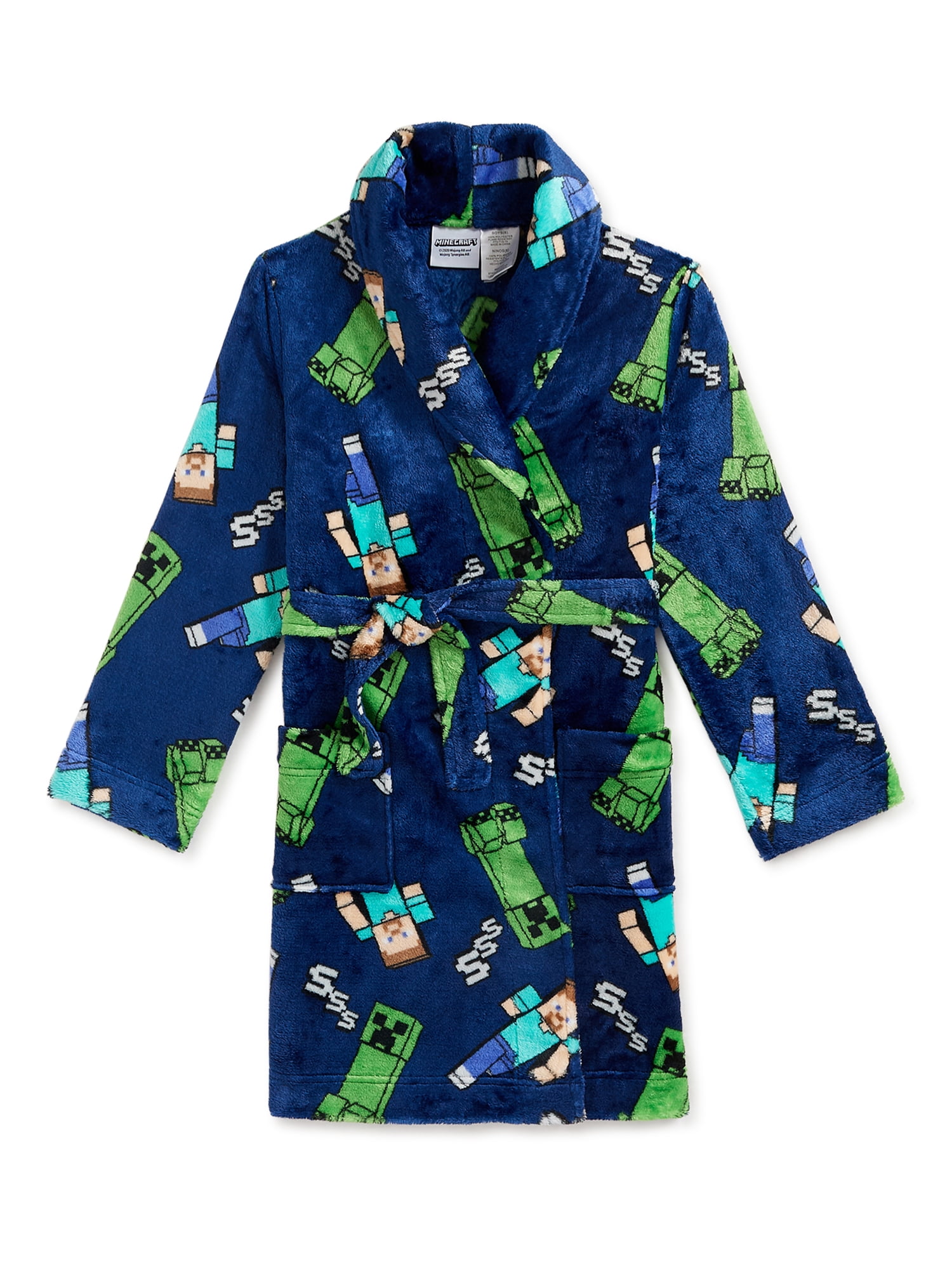 Mojang Minecraft Boys Velvet Fleece Robe Dressing Gown 3 4 5 YRS 