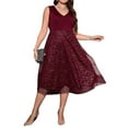 thumbnail image 3 of Gvmfive Women Plus Size Evening Party Dress Sequins Sleeveless Cocktail Formal Swing Dress, 3 of 5