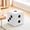 White#391, variant on RuiJiao Dice-Patterned Stool, Multi-Purpose Wood Footrest with Plush Cover in White and Black, 20x20cm Retro Style Home Essentials Accent Seat