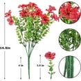 thumbnail image 3 of 12 Bundles Artificial Outdoor Flowers,UV Resistant Fake Violets Flowers with stems Plastic Faux Flowers Greenery Plants for Outdoor Hanging Plants Garden Porch Window Box Decor  (Red), 3 of 15