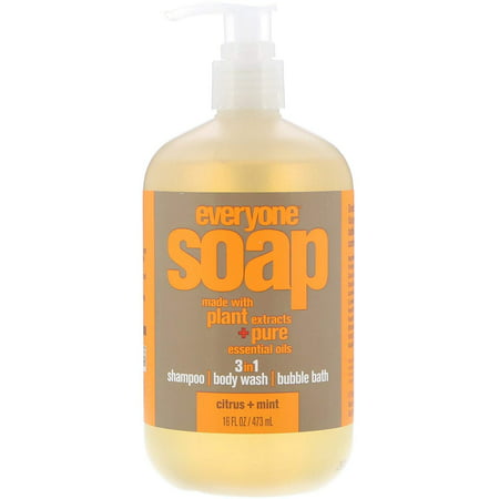Everyone Citrus & Mint 3-in-1 Soap Moisturizing Shampoo Body Wash & Bubble Bath 16 (Best Sulfur Soap For Scabies)