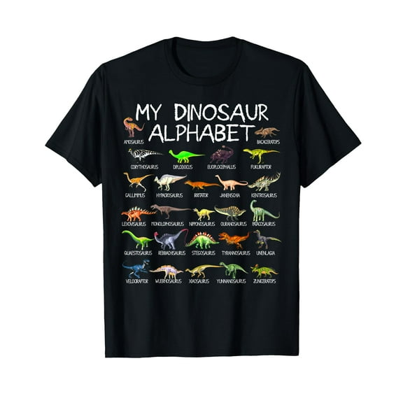 Dinosaur Alphabet Dino ABC For Kids Boys Men Women Dinosaur T-Shirt