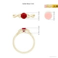 thumbnail image 5 of ANGARA Natural Nature Inspired Ruby Crossover Engagement Ring with Leaf Motifs in 14K Yellow Gold for Women (Size-5mm) | July Birthstone, Anniversary, Jewelry Gift for Women | Natural Ruby Ring, 5 of 10