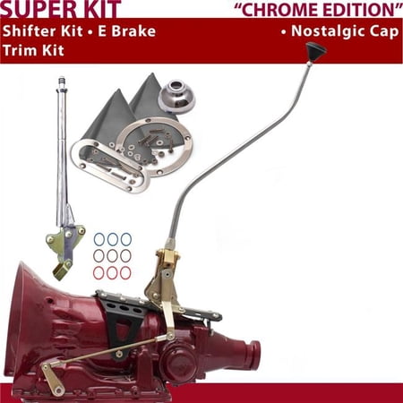 American Shifter TH350 Shifter Kit Chrome 23 in. Swan E Brake Trim Kit for DEC18