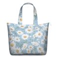thumbnail image 1 of White Bloom Daisy Travel Tote Vintage Flower Weekender Bag, , Large Capacity, Adjustable Shoulder Strap, 1 of 5