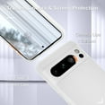 thumbnail image 5 of for Google Pixel 8 Pro Case, Silicone Phone Case with 2 Screen Protector, Soft Anti-Scratch Microfiber Lining, Full Body Shockproof Slim Cover Support Wireless Charging, White, 5 of 16