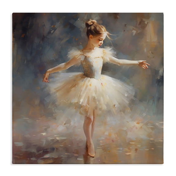 Stupell Industries Cottage Ballerina In White Tutu Canvas Art, 17 x 17, by Creative Studio