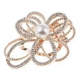 thumbnail image 3 of hengtong 5xCrystal Flower with Imitation Pearl Scarf Buckle Brooch 2 in 1 Gold 5 Pcs, 3 of 9