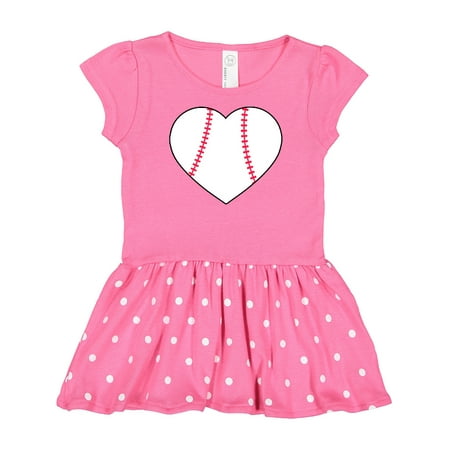 

Inktastic Heart Shaped Baseball Gift Baby Girl Dress