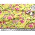 thumbnail image 3 of Soimoi Polyester Crepe Fabric Floral Wreath & Flamingo Bird Print Fabric by The Yard 52 Inch Wide, 3 of 5