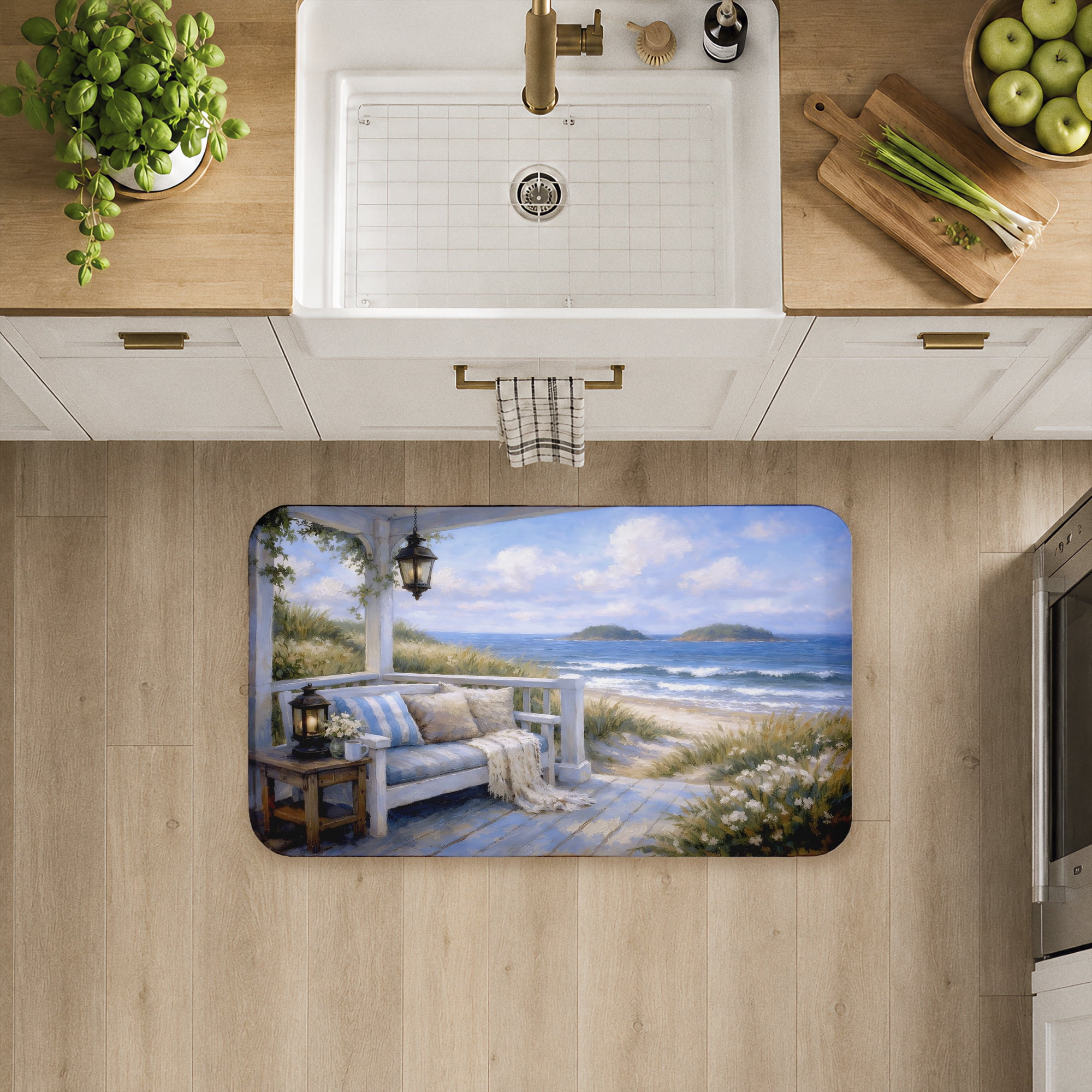Stupell Industries Seaside Relaxation on Patio Printed Anti-Fatigue Floor Mat, design by Tabz Jones