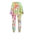 thumbnail image 4 of FUIALDOLG Women's Rainbow Tie Dye Skirted Leggings with Pockets Musical Notes Leggings for Yoga Lady High Waist Tennis Legging with Skirt Golf Pleated Skirts Golf Clothing Music Teacher Outfits, 4 of 7