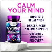 Magnesium Glycinate Supplement - 100% Chelated & Purified - to Support Sleep, Heart Health, Muscles, Bone Strength - Gentle, High Absorption Magnesium Formula - Vegan, Bottled in USA - 60 Capsules