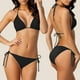 thumbnail image 2 of ¡Rebajas! Conjuntos de bikini Prolriy para mujer, bikini de dos piezas con cordones, color liso, talla XL, negro., 2 of 7