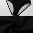 thumbnail image 6 of FLAXMAKER One Shoulder Black and White Big Bow Tie Color Block One Piece Swimsuit and Skirt, 6 of 7