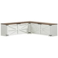 thumbnail image 3 of Uforic L-Shaped Wood Farmhouse Storage Chest,Nook Corner Bench with Storage - White & Brown, 3 of 10