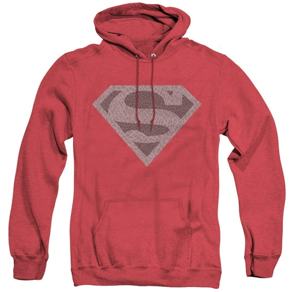 Superman Elephant Shield Adult Heather Hoodie Sweatshirt Red