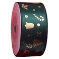 thumbnail image 2 of AMERTEER 1 Roll Portable Ribbon Add Atmospheres Polyester Printed Snowflake Deer Glitter Ribbon for Home, 2 of 9