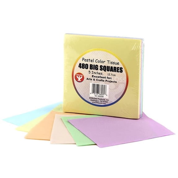 5 in. Tissue Squares Pastel - 480 Piece - Pack of 3