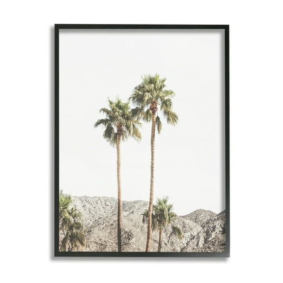 Stupell Industries Looming Palm Trees Photography Botanical & Floral Photography Black Framed Art Print Wall Art, 11 x 14