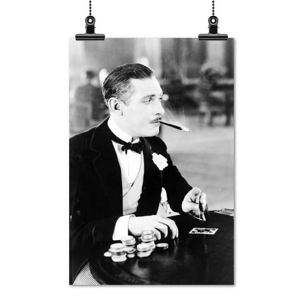cigarette mouth holder Print: Man, With Cigarette Holder In Mouth, Playing Cards, 1930