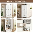 thumbnail image 2 of Walsunny 65" Tall Pantry Cabinet Wood Food Cabinet Pantry Storage Organizer Freestanding with 2 Doors 4 Shelves 1 Drawer for Kitchen Dining Room Living Room White, 2 of 9