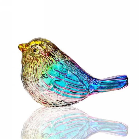 1pcs Crystal Bird of Glass Figurines Collectible，Cute Glass Animals Ornament Bird Decor Statue，Home Decor Ornaments,Multicolor