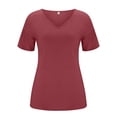 thumbnail image 3 of MKLEKYY Playeras Algodon Mujer Camisetas De Verano Para Mujer, Camisetas De Manga Corta Estampadas, Blusas Informales De Trabajo Con Cuello Redondo Y Botones. Talla XL, 3 of 3