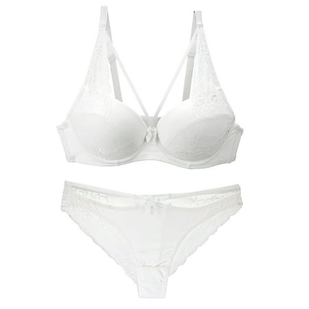 

AnuirheiH Women Lingerie Set Sexy Lace Bra And Panties Summer Thin Lingerie Set On Sale