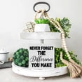 thumbnail image 4 of Zomyto 5x5 In Inspirational Sign Never Forget the Difference You Make Wooden Wooden Box Sign Positive Quote Desk Decor, 4 of 7