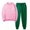Pink, variant on Kiplyki Flash Womens 2 Pieces Joggers Outfits Solid Round Neck Pullover Casual Sports Pants Sports Set