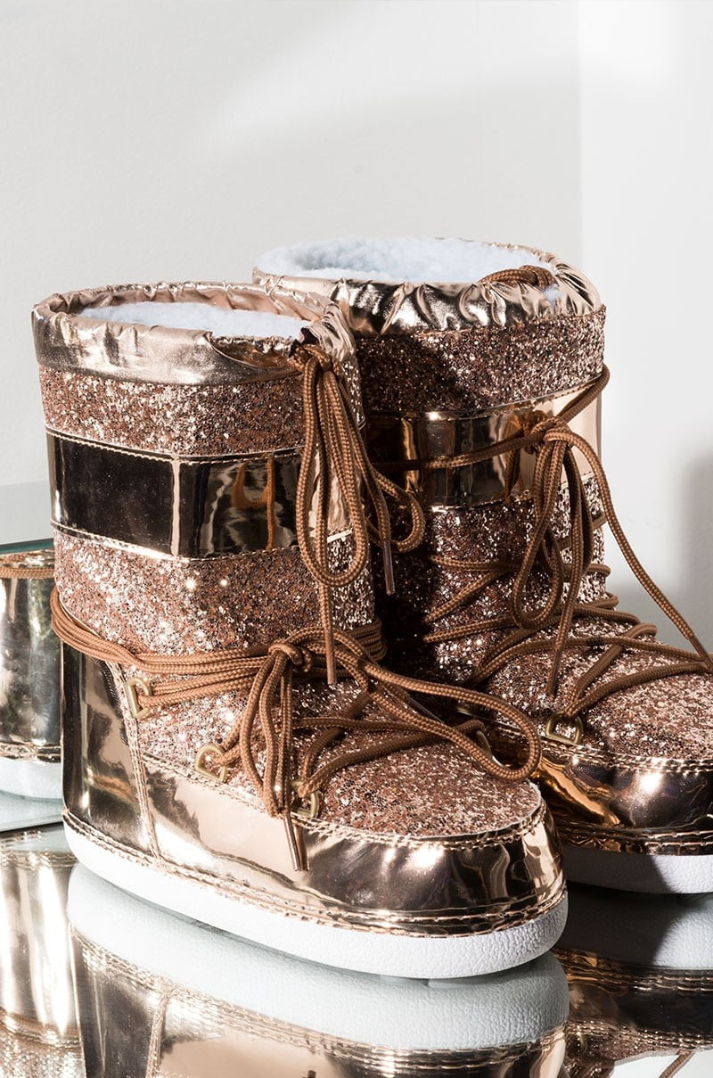 rose gold winter boots
