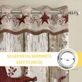 thumbnail image 6 of Red Texas Star Vintage Kitchen Curtains Window Panels, Farmhouse Berry Grey Wooden Insulated Window Treatment Curtain, Grommet Curtains for Bedroom/Living Room/Bathroom, 2 Piece 52"Wx72"L, 6 of 8