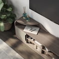 thumbnail image 6 of Fetz 2-Cabinet and 4-Shelf Wood 72" TV Stand, Chestnut Brown, 6 of 9
