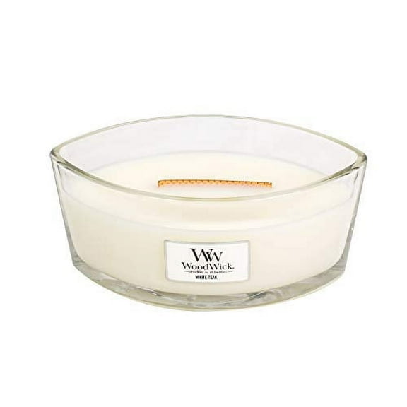 WoodWick Ellipse Scented Candle, White Teak