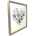 thumbnail image 3 of Square Framed Heart Shape Musical Instruments Wood Wall Decor, 3 of 5
